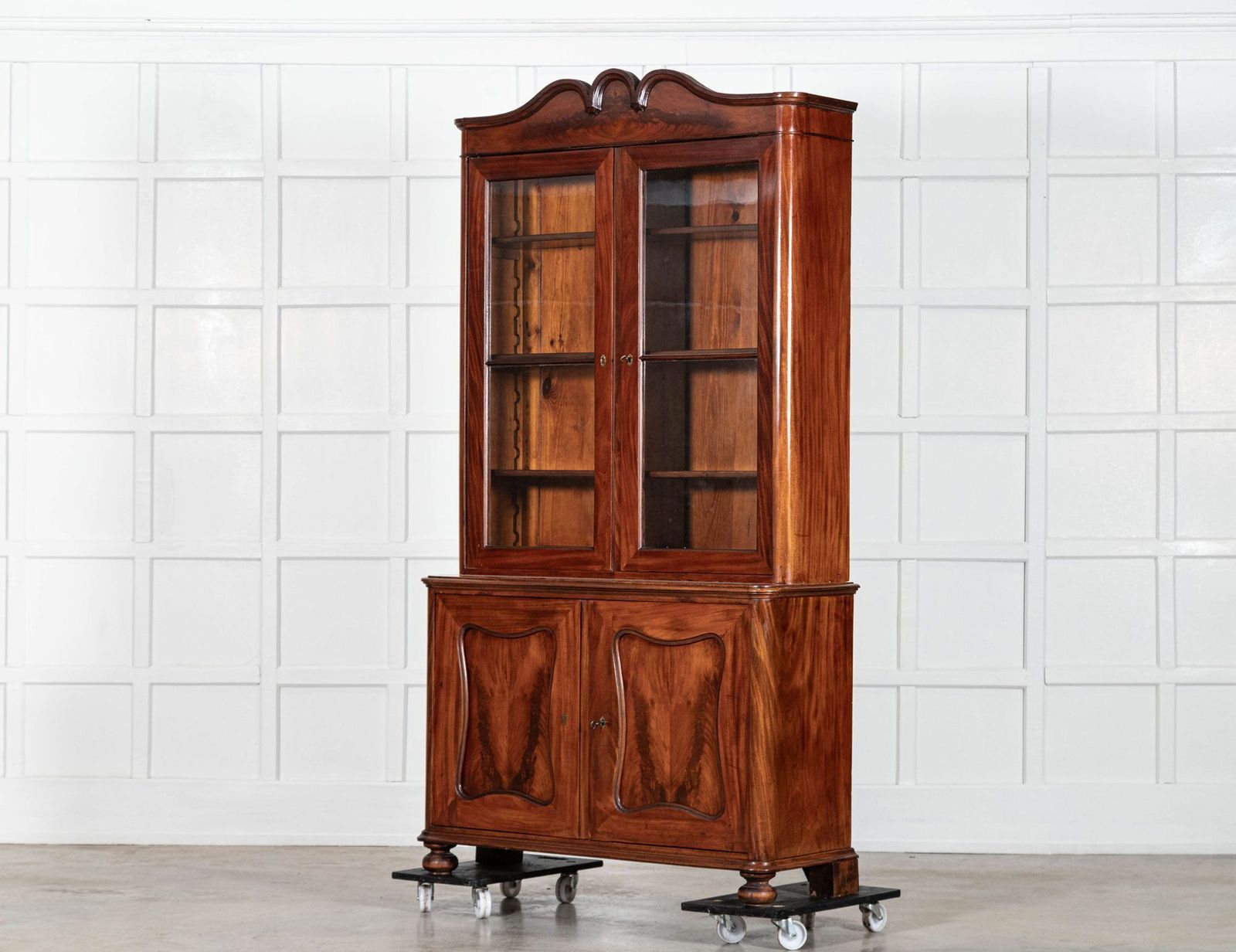 19thc French Flame Mahogany Glazed Bookcase photo 4198.0