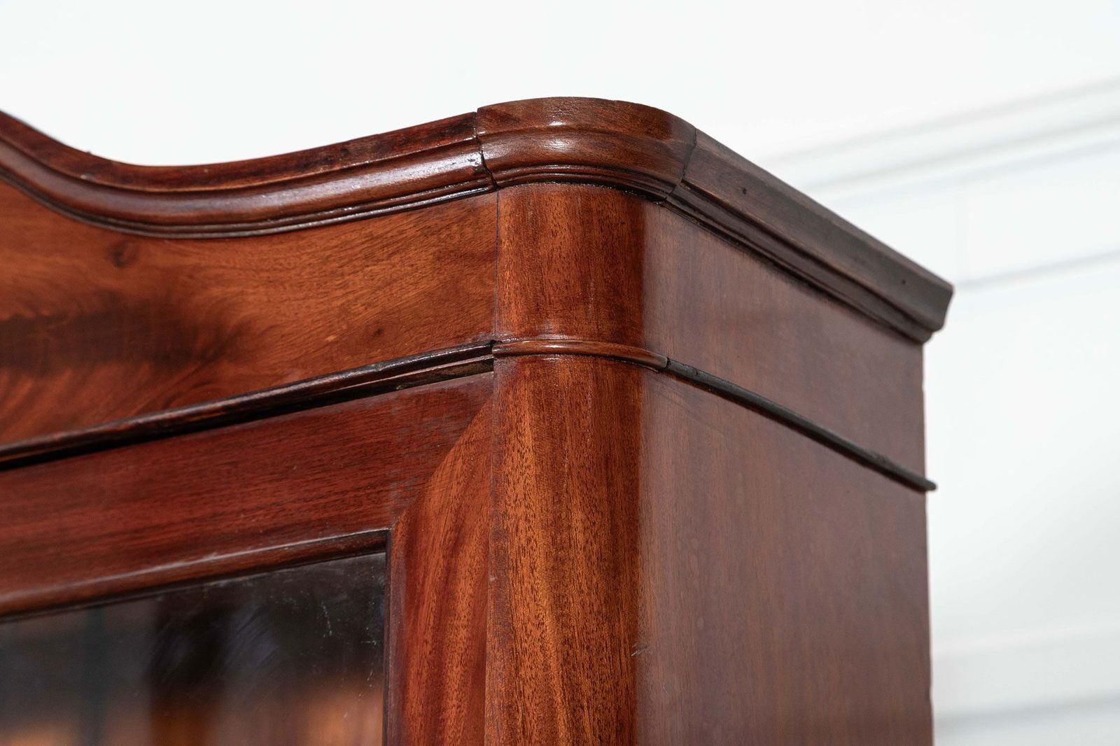 photo vinterior 19thc French Flame Mahogany Glazed Bookcase