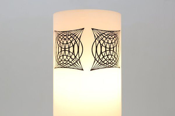 Mid Century Modern French Table Lamp With Opaline Glass Shade, 1960s photo furniture