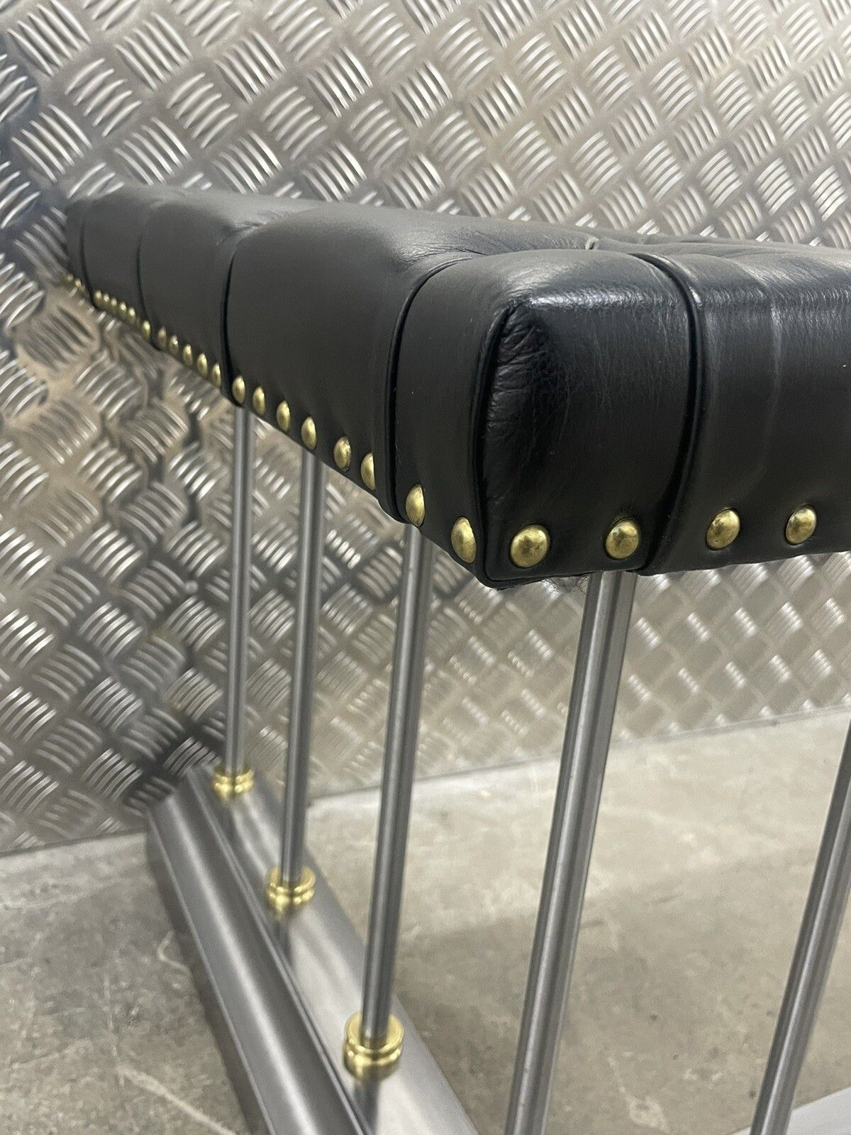 photo furniture Club Fender Fireside Seat Fire Fender Leather Top Delivery  🚚 Avail