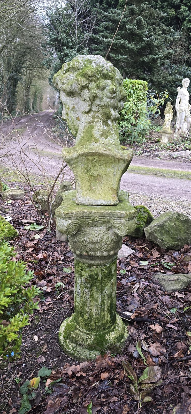 Well Weathered Bust Of David On Plinth photo for sale