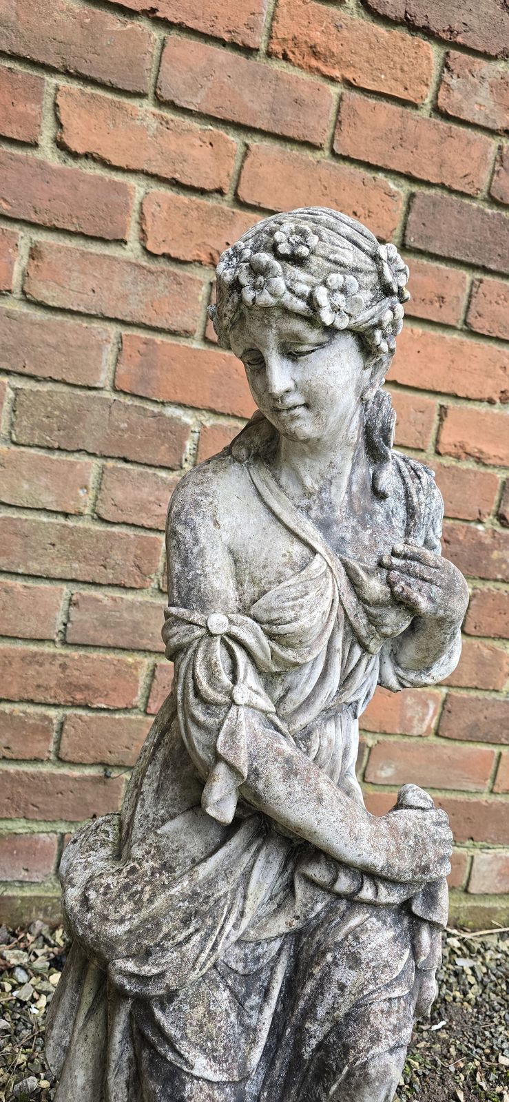 Draped Lady With Crown Of Flowers photo Garden Decor