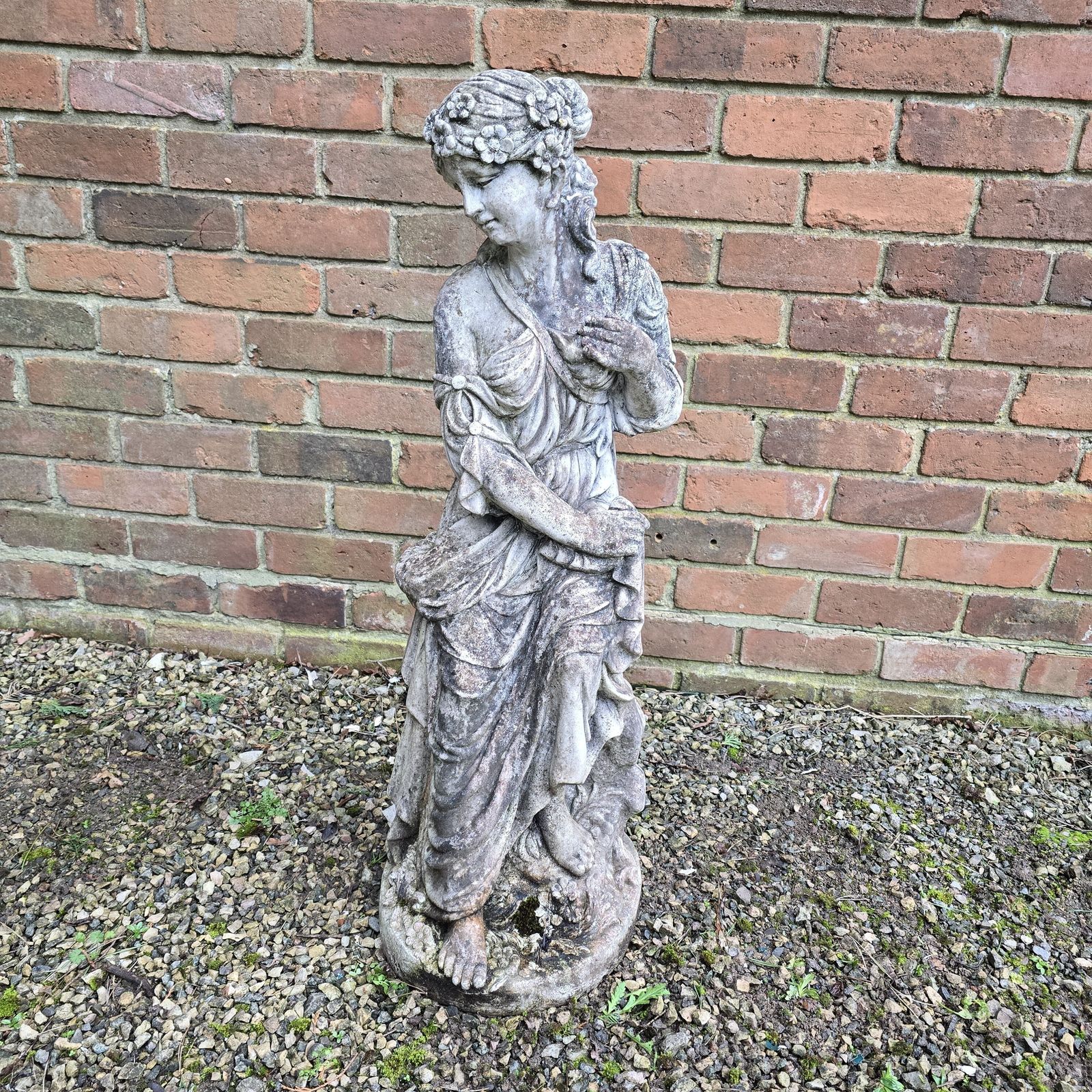 Draped Lady With Crown Of Flowers