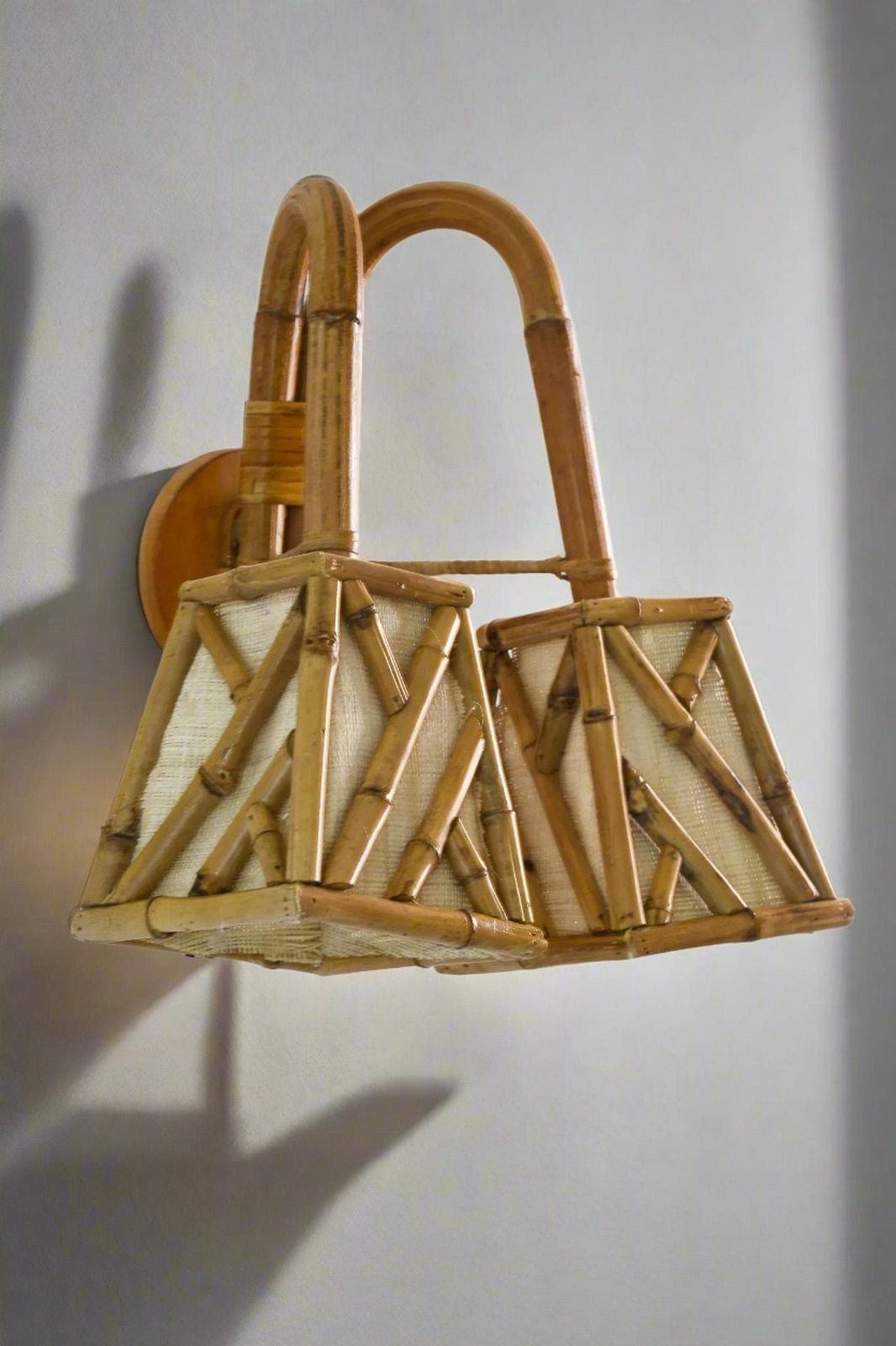 Chippendale Pattern Shade Double Wall Sconce, Bedroom Light photo 521.0