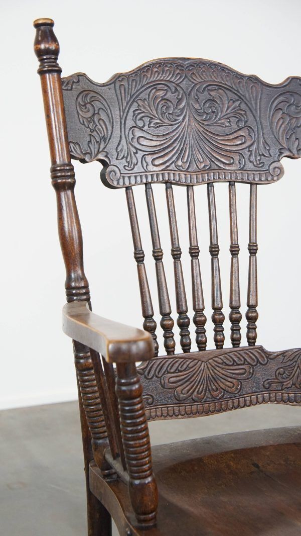 photo for sale Beautiful Antique English Spindle Chair With Beautiful Carvings And A Charming And Graceful Appearance