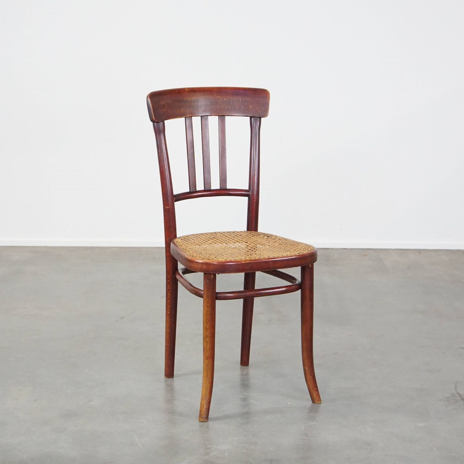 Original Vintage Thonet Design Bistro Chair With Matted Seat