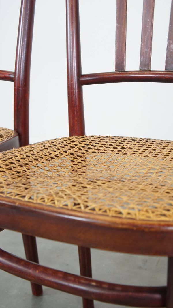Furniture Set Of 2 Original Vintage Thonet Design Bistro Chairs With Matted Seat photo