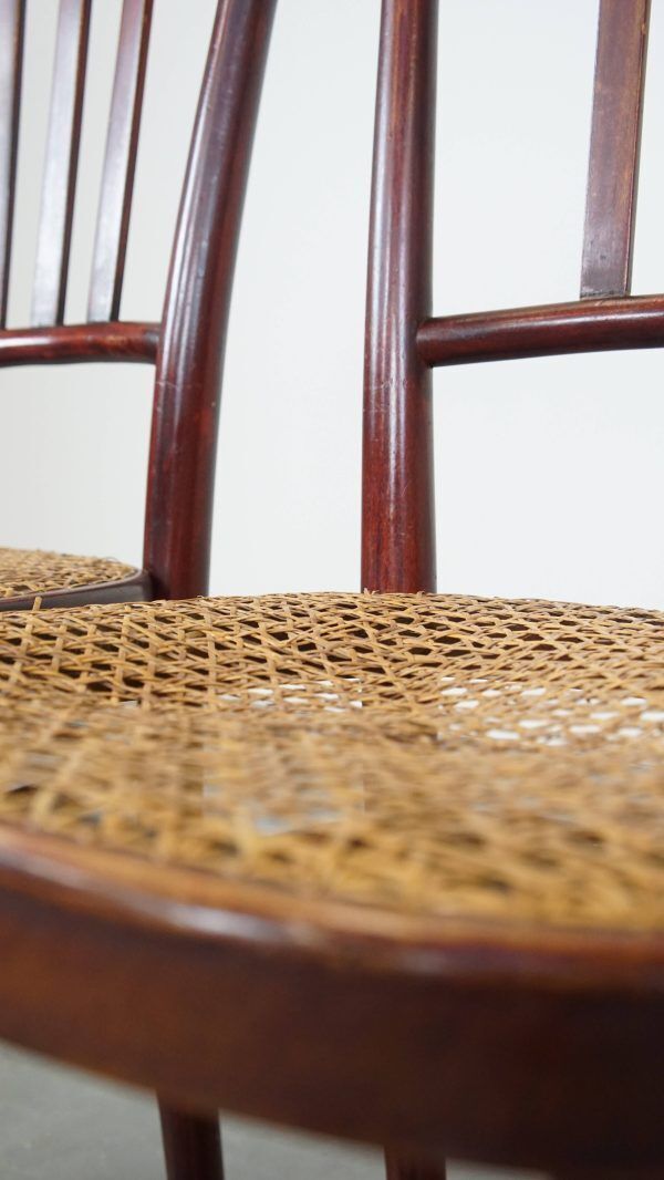 368.322 Set Of 2 Original Vintage Thonet Design Bistro Chairs With Matted Seat photo