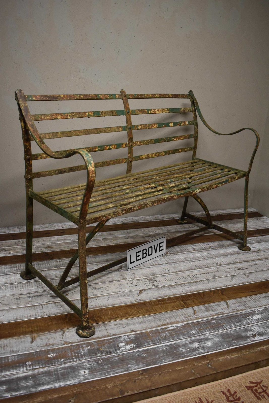 19th Century Regency Wrought Iron Strapwork Garden Bench