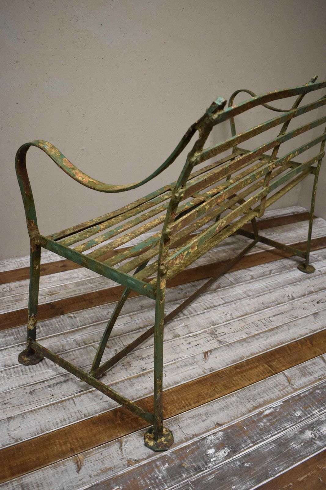 19th Century Regency Wrought Iron Strapwork Garden Bench photo buy