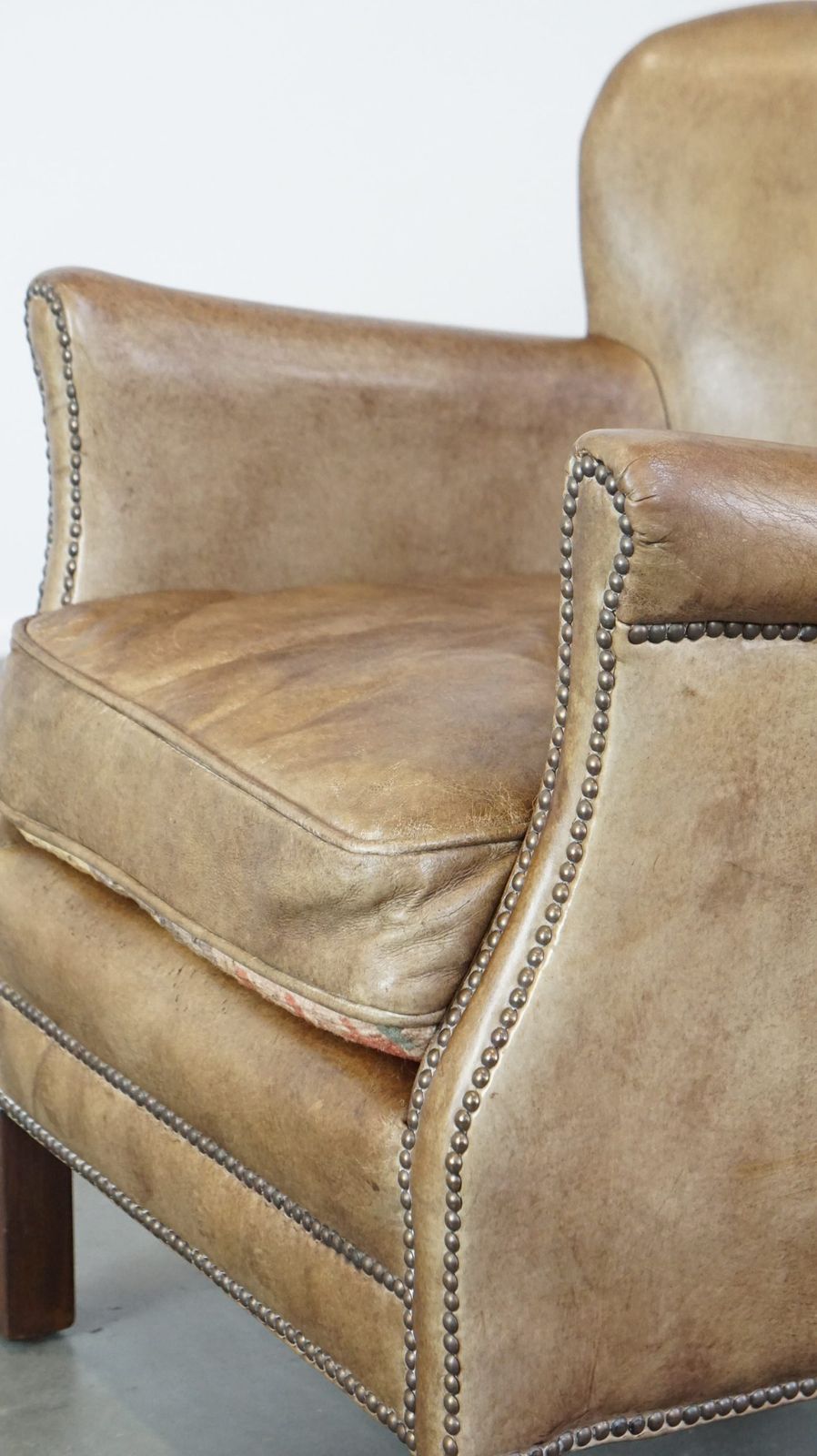 887.2226999999999 Subtle Cowhide Armchair With A Reversible Kilim Seat Cushion photo