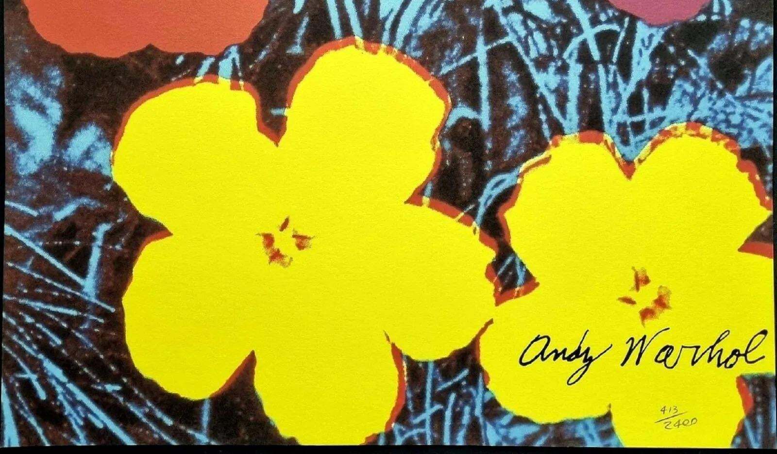 1986 Carnegie Museum Of Art After Andy Warhol "Poppy Flowers" Lithograph photo furniture