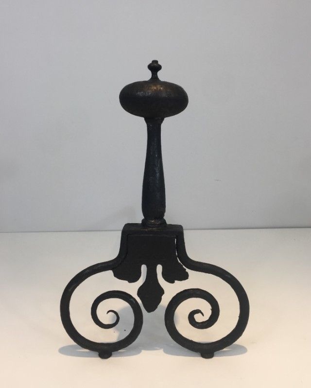 Pair Of Wrought Iron Andirons. photo buy