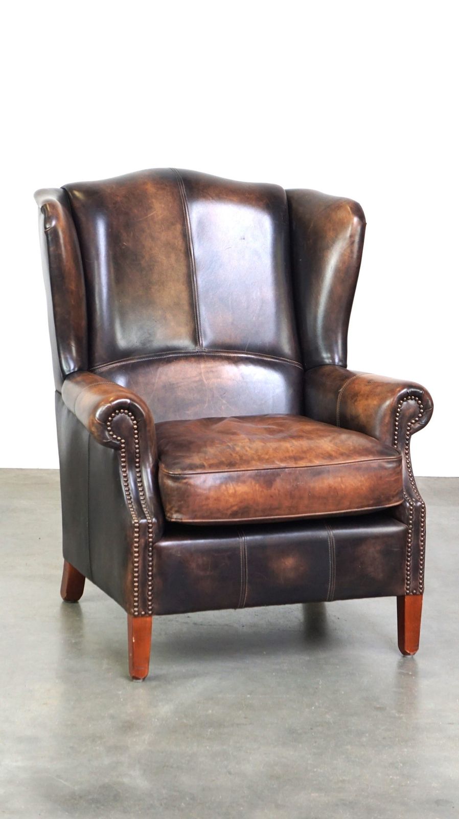 English Style Cowhide Leather Wing Chair With Special Colours And Great Seating Comfort photo furniture
