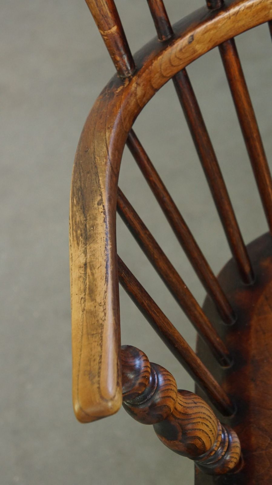 Very Nice, Practical Antique English Highback Windsor Dining Chair With Graceful Details photo buy