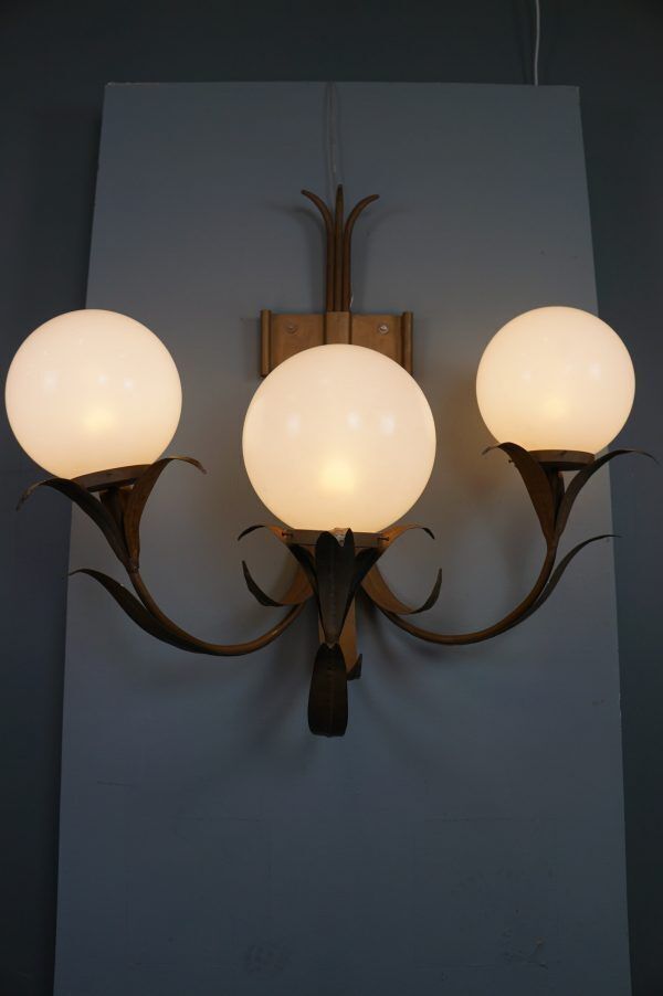 Unieke En Zeer Grote Vintage Hollywood Regency Wandlamp, Jaren 70 photo Verlichting
