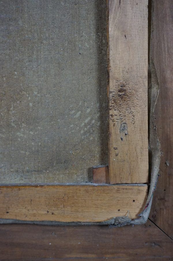 photo vintage Zeer Groot En Indrukwekkend Schilderij Van Paarden, Olieverf