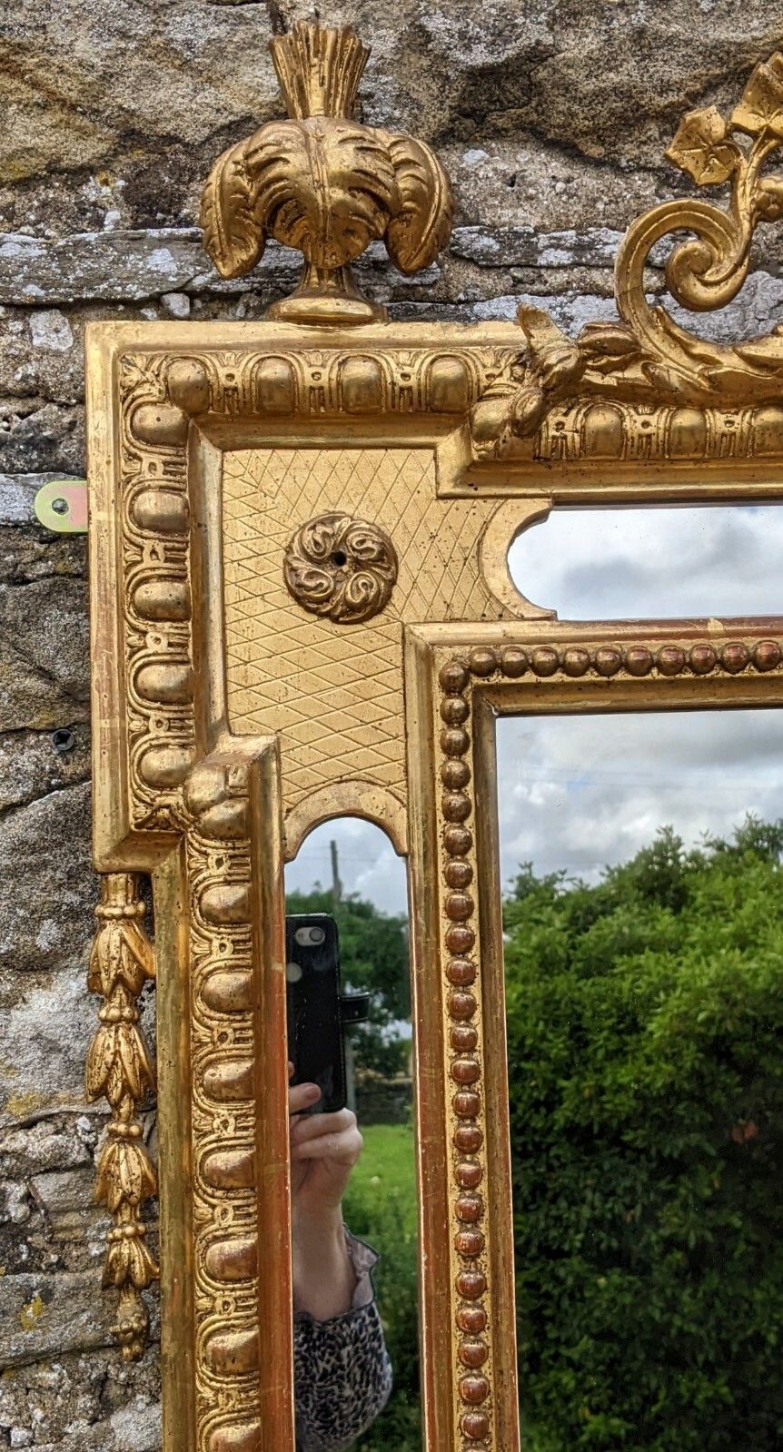 Outstanding French Louis XVI Gilt Mirror photo vintage
