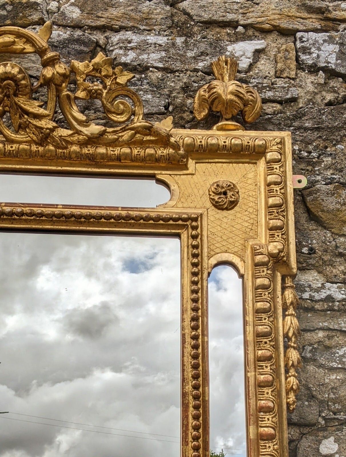3950.0 Outstanding French Louis XVI Gilt Mirror photo