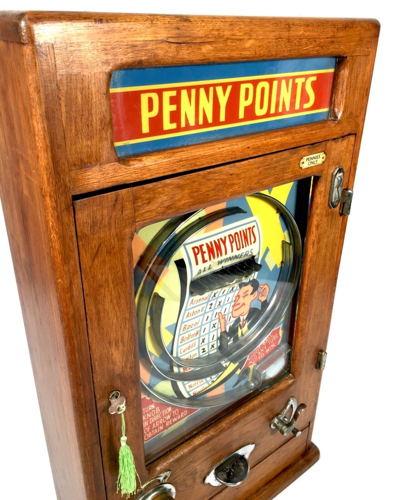 Antique 1950s Oliver Whales Penny Points Arcade Coin Operated Machine Working photo buy