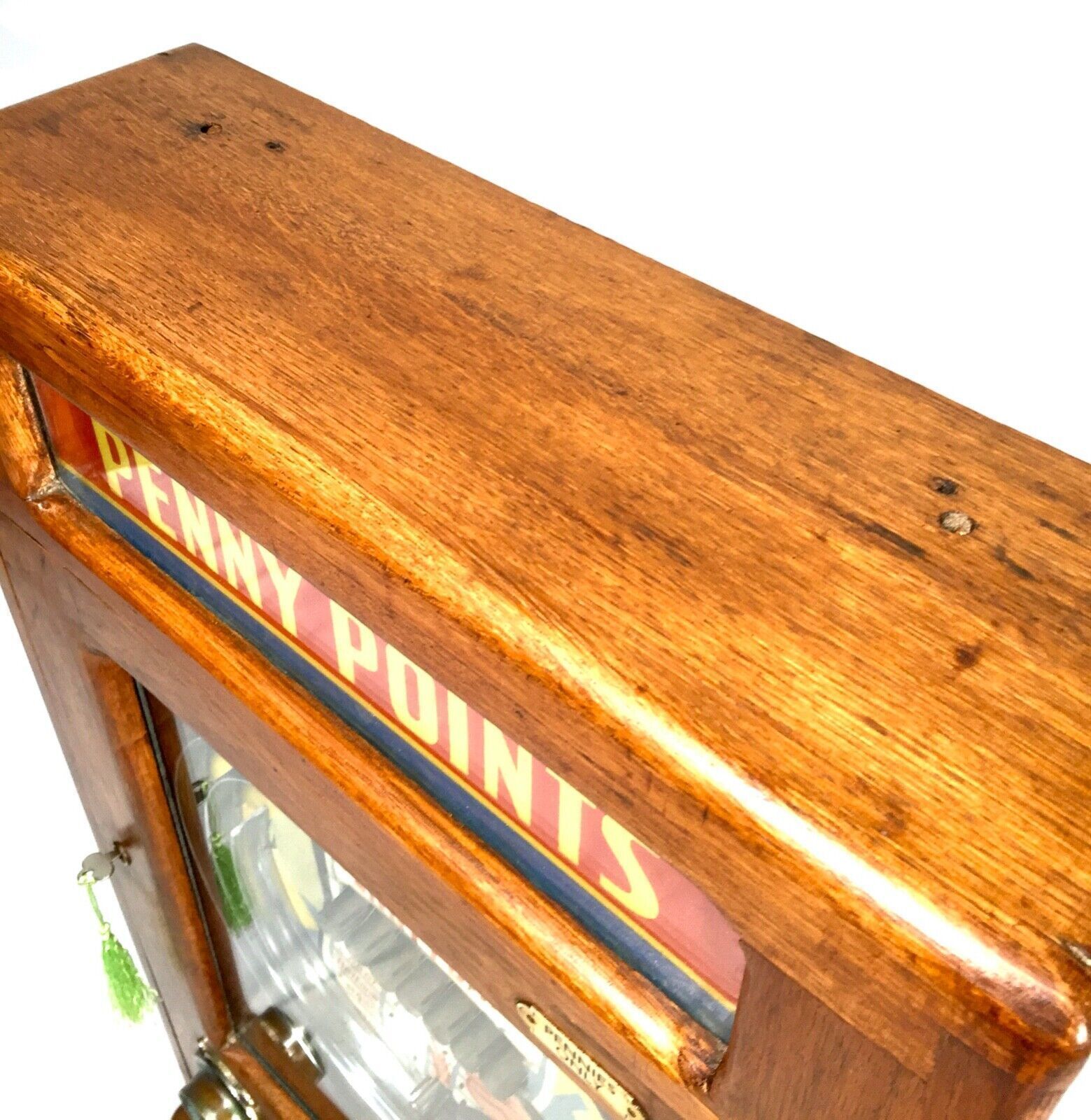 Furniture Antique 1950s Oliver Whales Penny Points Arcade Coin Operated Machine Working photo