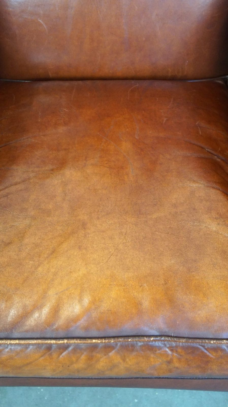Beautiful And Comfortable Sheepskin Wing Chair With A Wonderful Patina photo vinterior