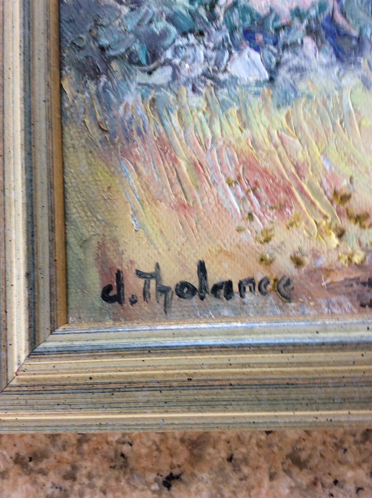 Tholance St Paul De Vence Provence Rustic Oil Painting Scene photo furniture