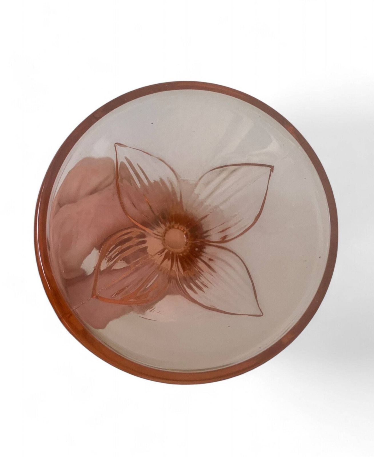Vintage French Glassware | Set Of 6 | Ice Cream Coupes | Bowls | Blush Pink Glassware | Rosaline | Art Deco 1960s | Depression Glass photo vinterior