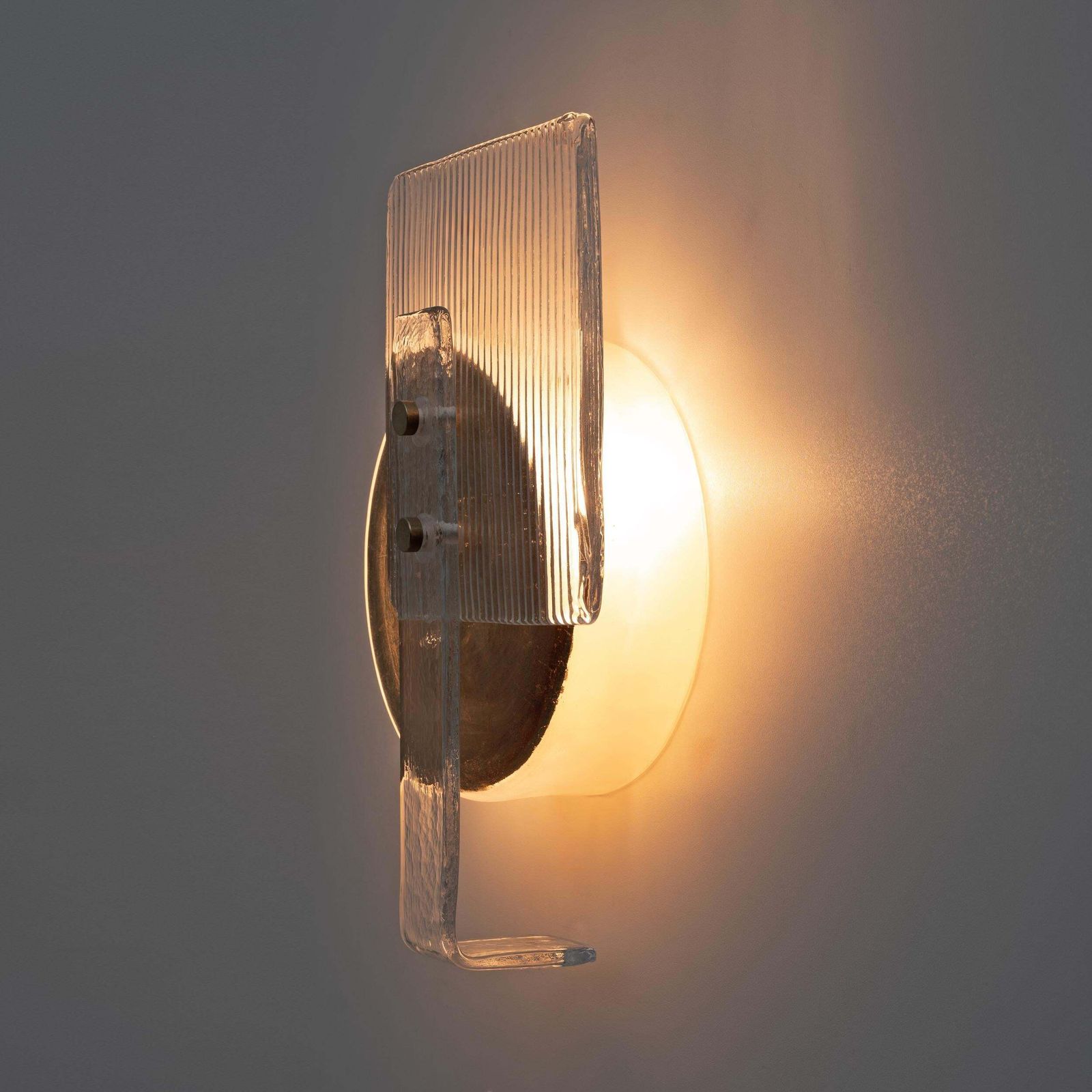 Pair Of Art Deco Murano Glass Sconces With Gold Texture, Italy, 21st Century photo buy