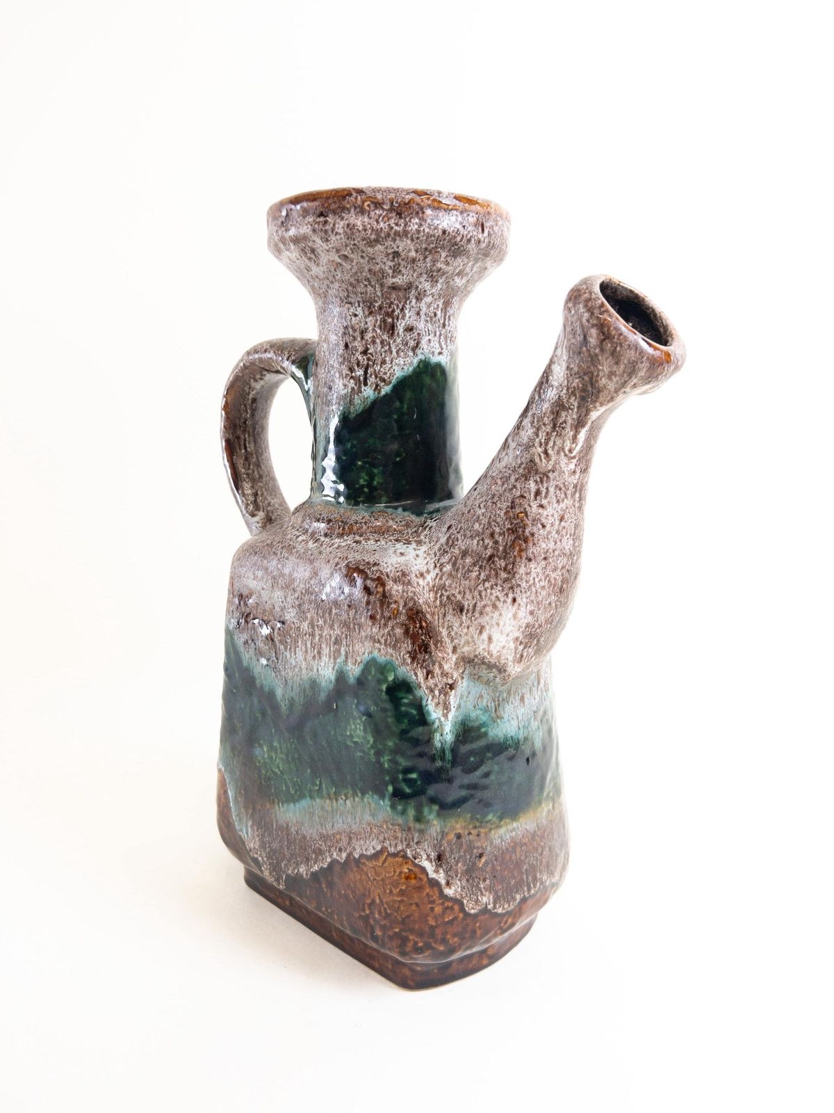 Xl Dümler And Breiden Fat Lava Vase   West German Pottery Water Jug   Green And White Fat Lava Ceramic Vase 605 35 photo 154.0