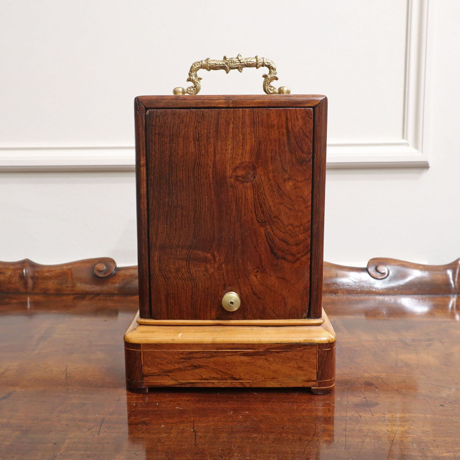 photo furniture French Napoleon III Rosewood & Marquetry Mantel Clock By Henry Marc