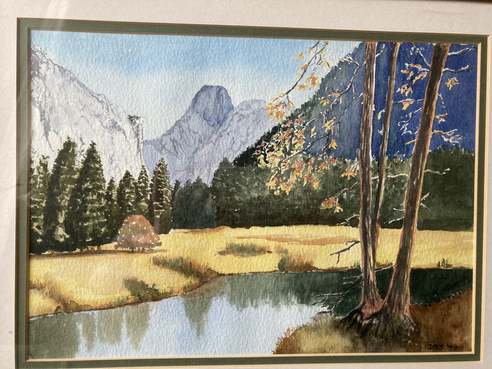 Original Watercolour  Mountain Scene photo Art
