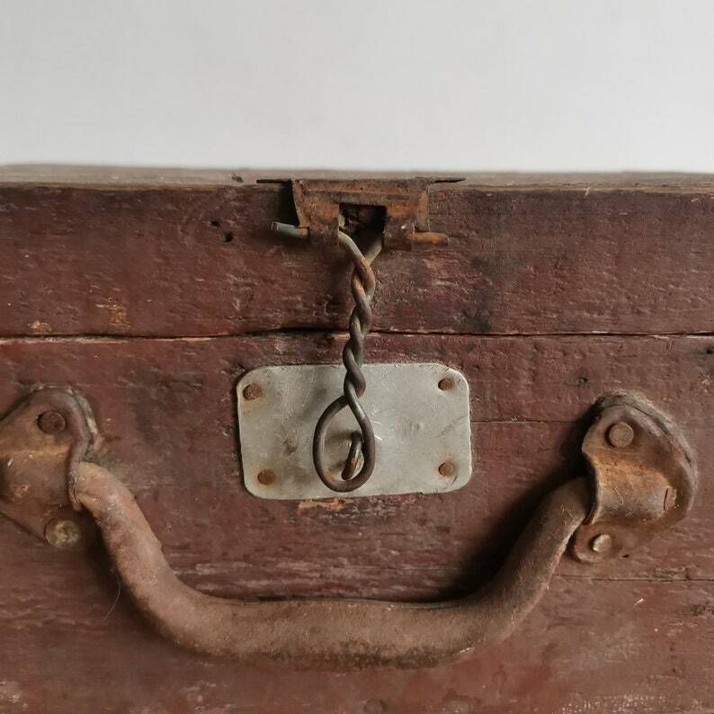 Shabby Trunk C1930, Rustic Cabinet Storage Box, Jewelry, Herb Cupboard, Up Cycle, Organise Trinket, Hand Made, Primitive Case Scratch Built photo 54.0