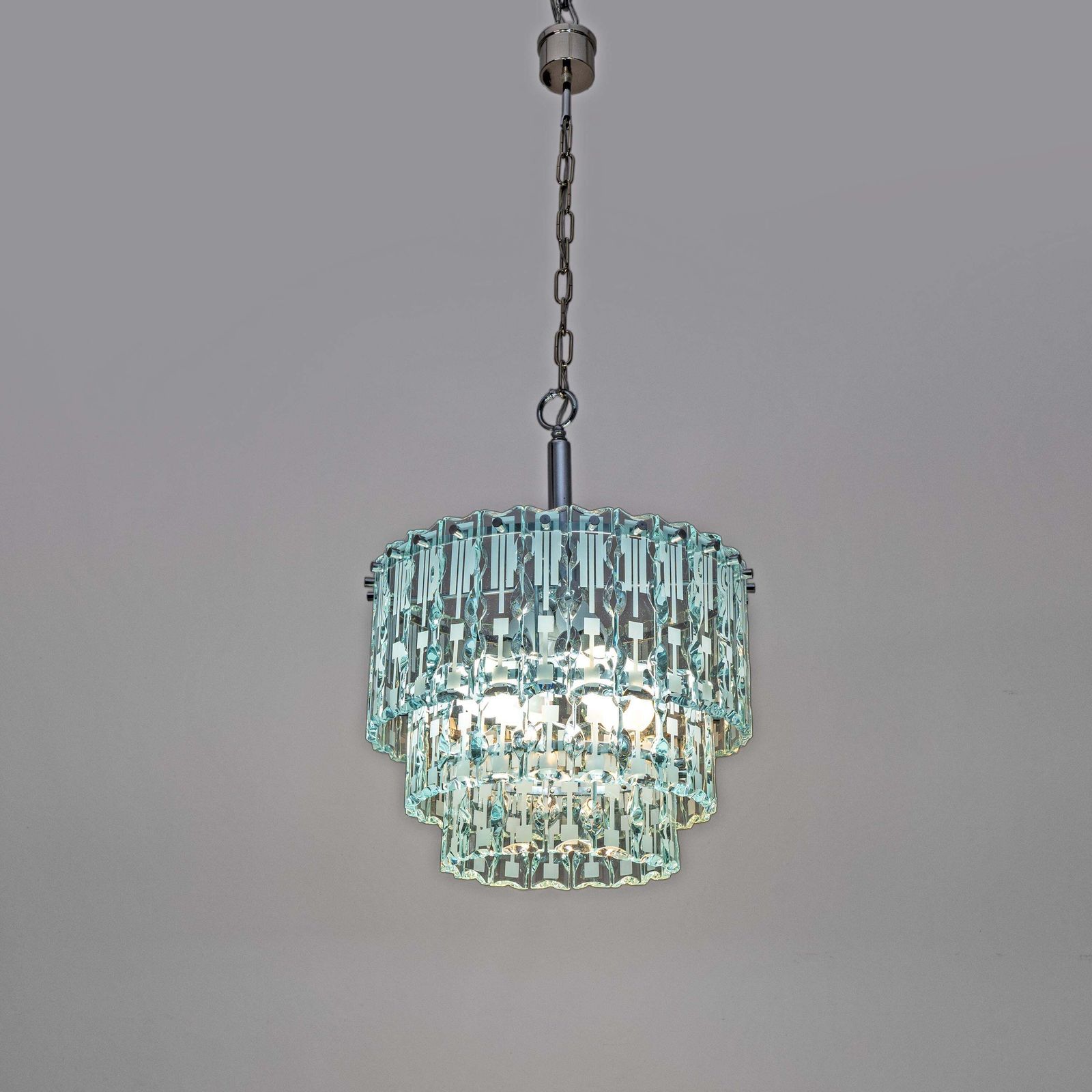 Ground Crystal Chandelier By Cristal Art, Italy, 1970s photo for sale