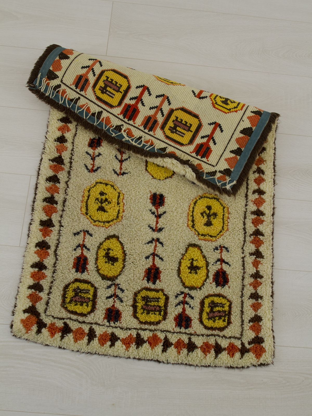Vintage Wall Tapestry, Hand Knotted, 1960s photo Art