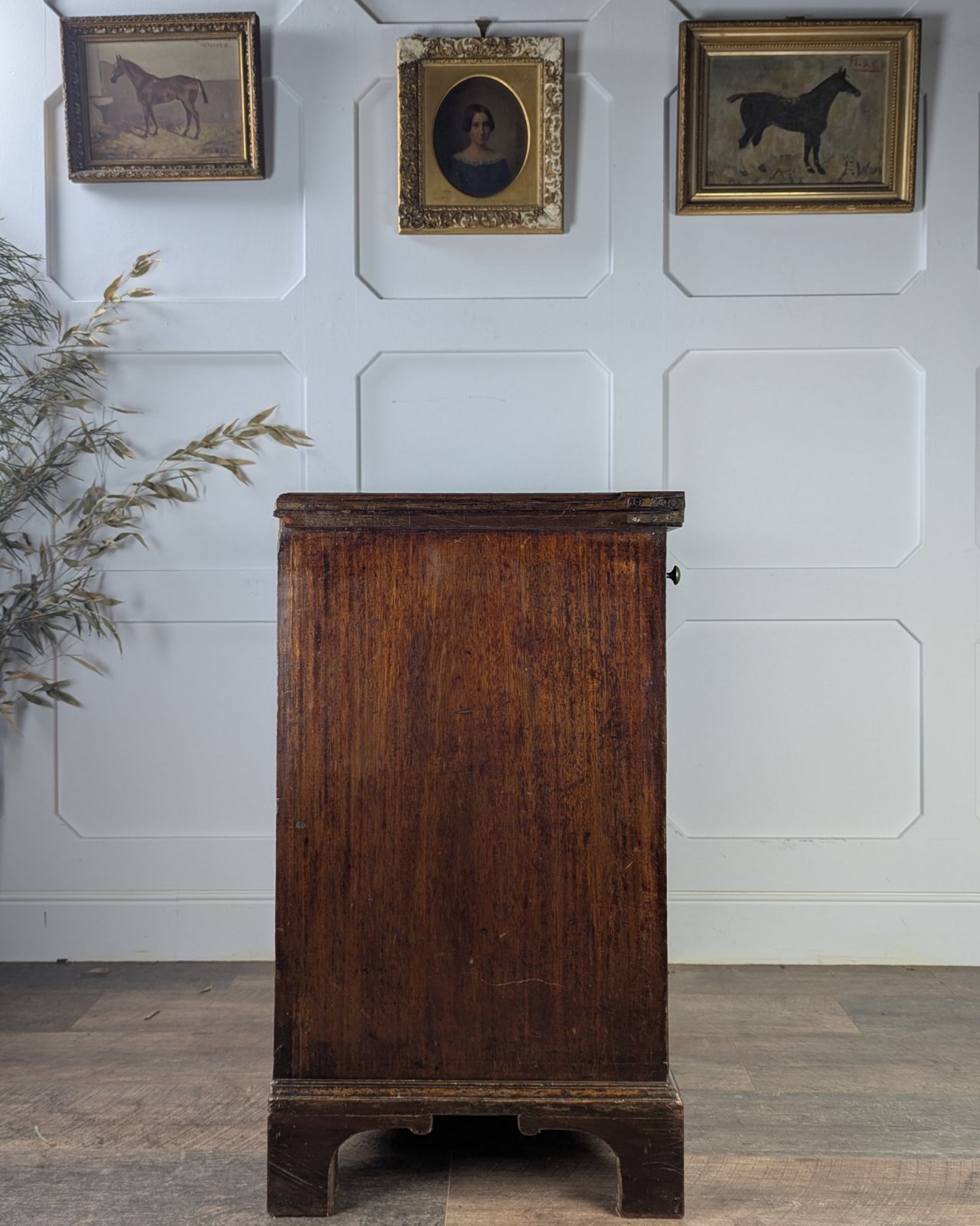 George III Mahogany Bachelor’s Kneehole Desk photo vintage