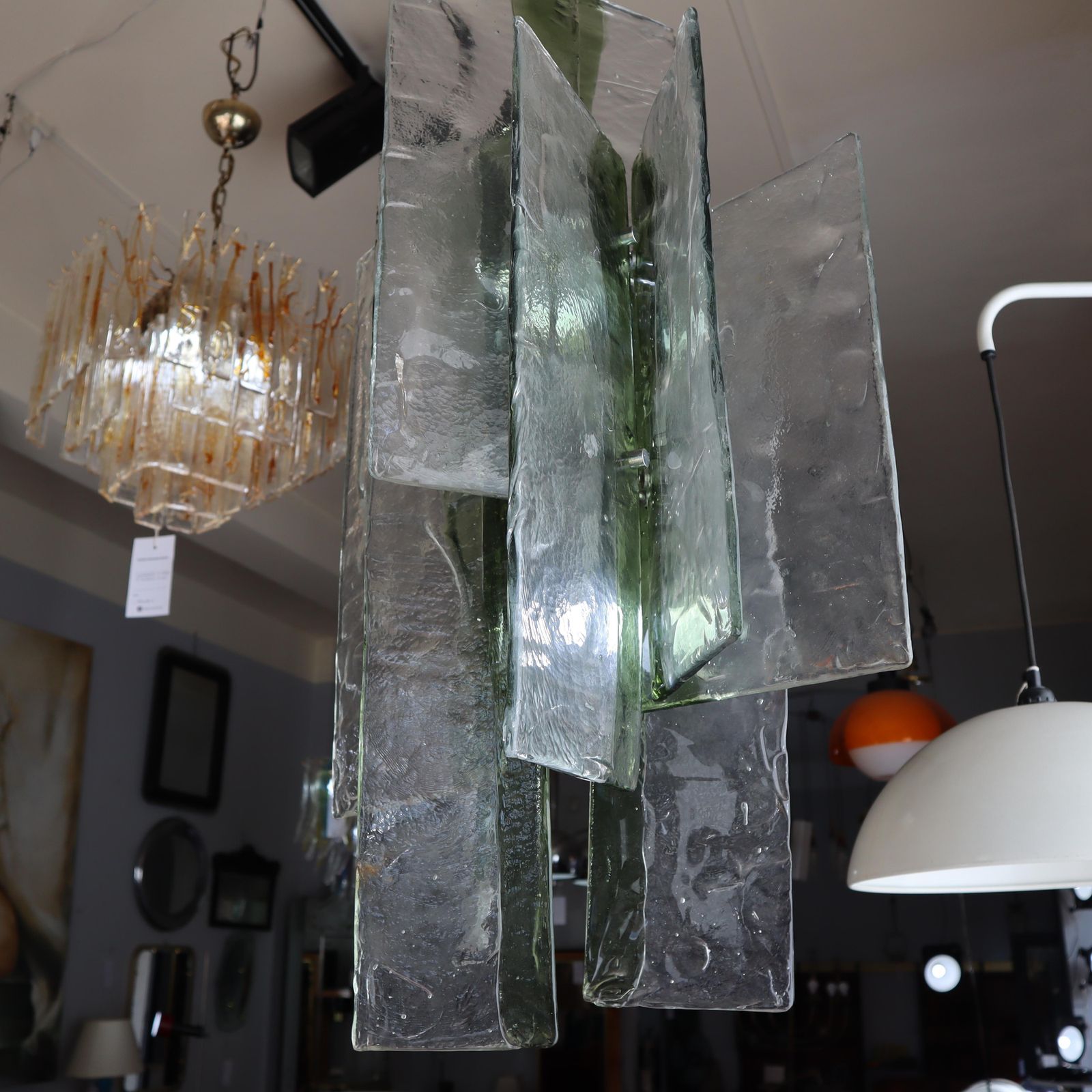 photo vinterior Large Murano Pendant Light Designed By Carlo Nason For Mazzega, Italy 1970s