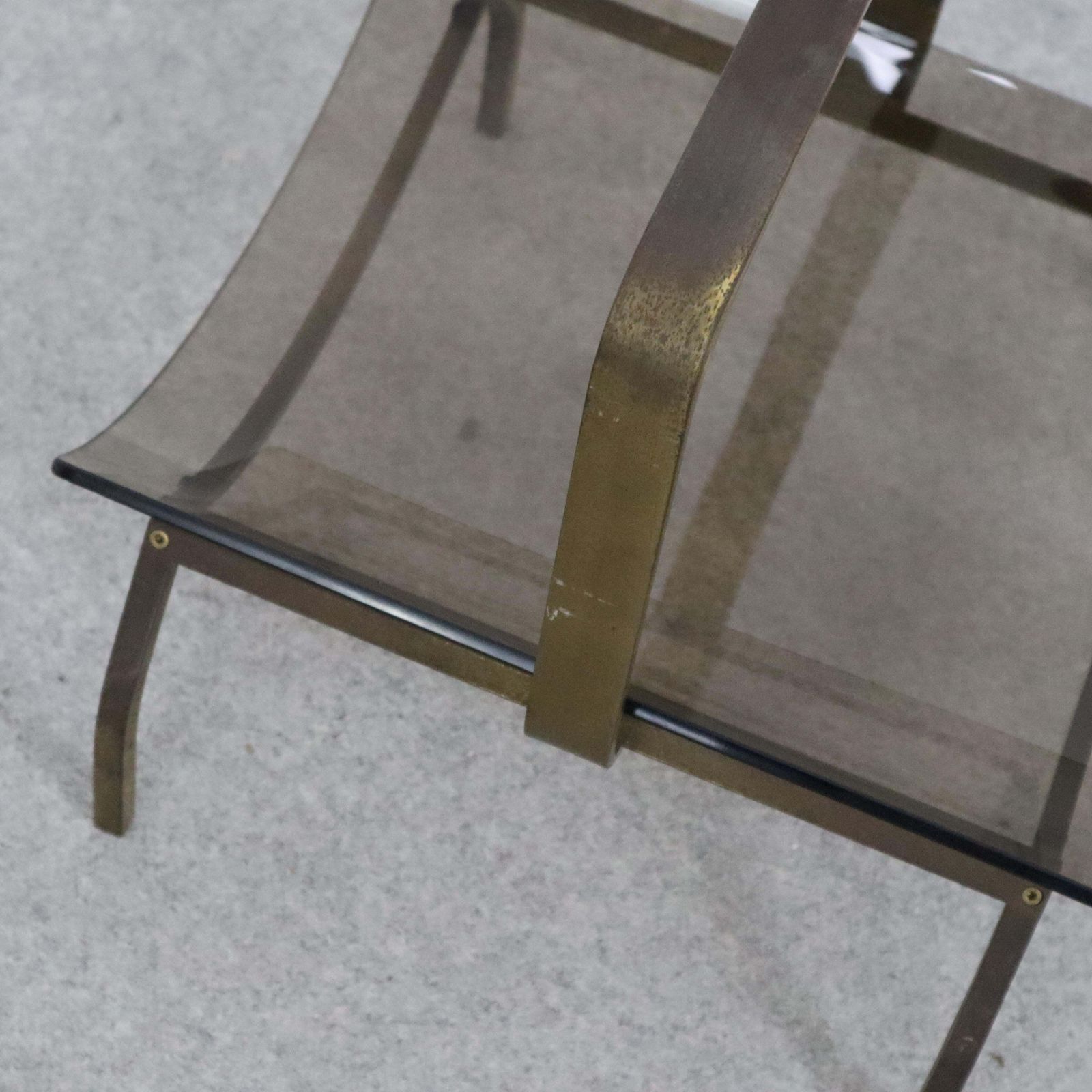 photo furniture Italian Mid Century Modern Brass Magazine Rack Holder Fontana Arte, 1960s