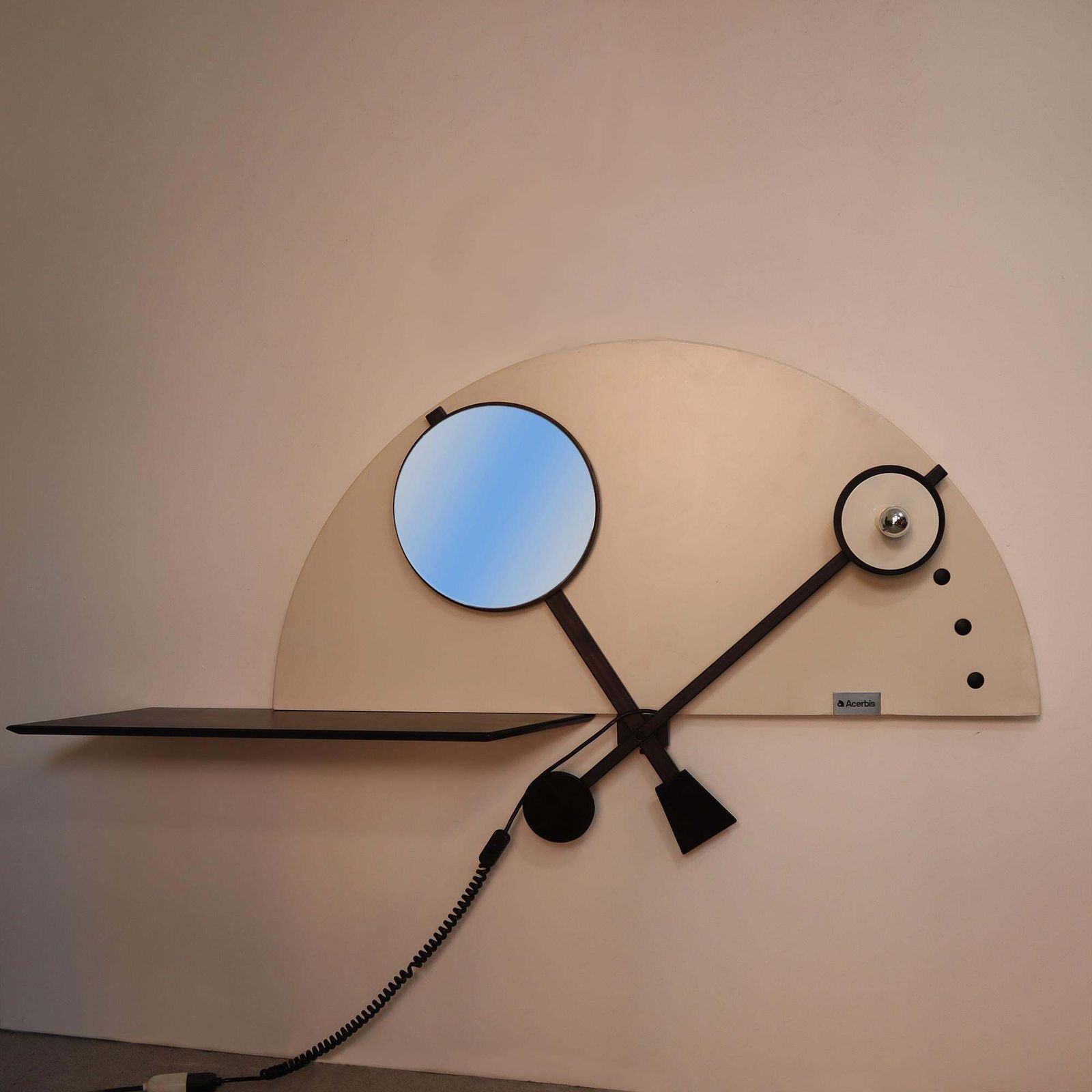 Memphis Style Console Mirror Lamps By Giotto Stoppino For Acerbis, Italy photo furniture