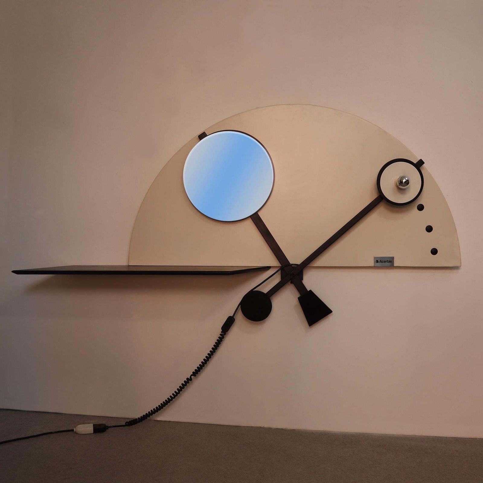 Memphis Style Console Mirror Lamps By Giotto Stoppino For Acerbis, Italy photo for sale