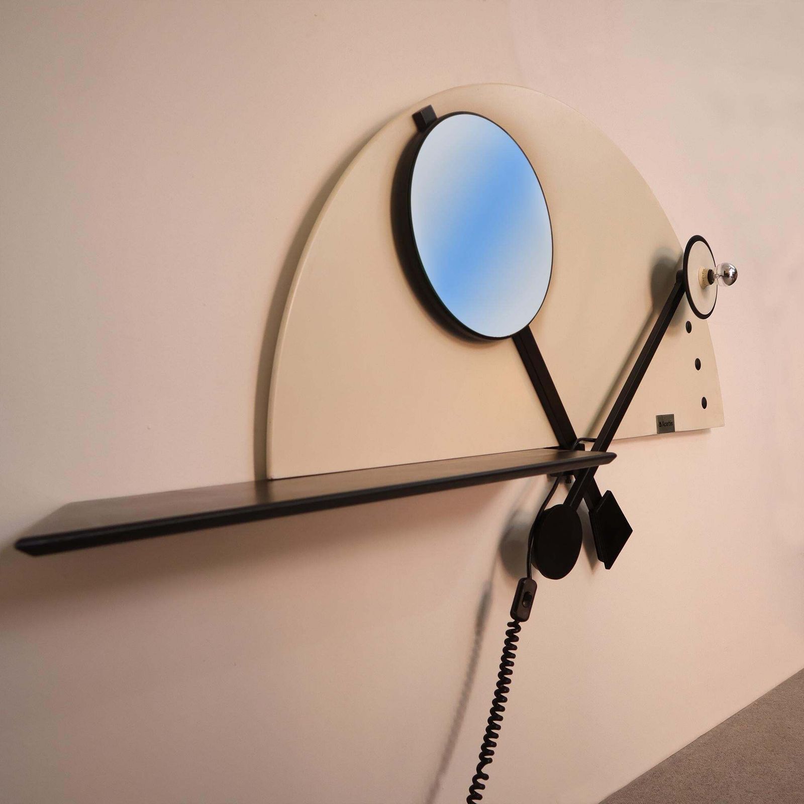 Memphis Style Console Mirror Lamps By Giotto Stoppino For Acerbis, Italy photo vintage