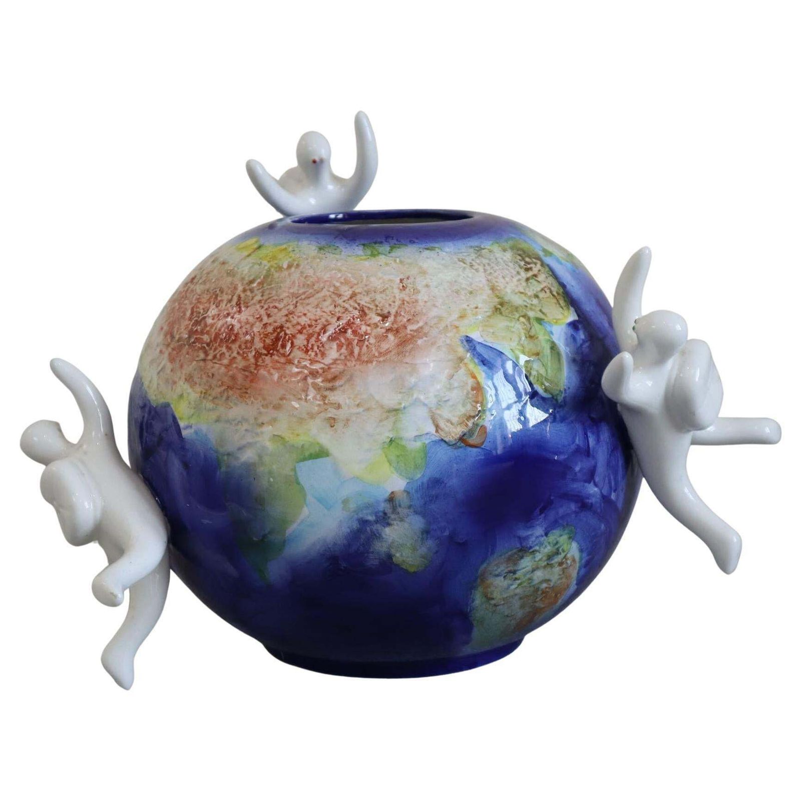 21th Century Ceramic Globe Vase "Ky, Kome E Perke" By Opificio Etico, Italy