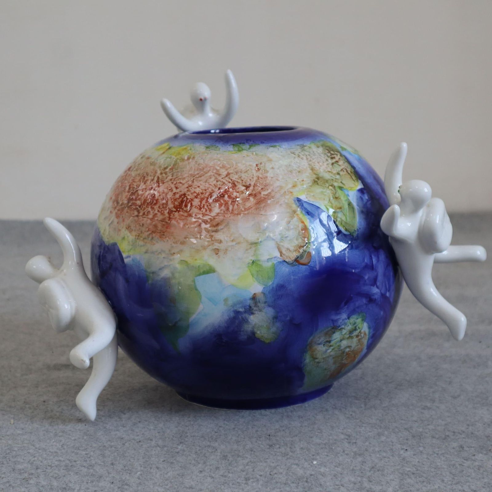 21th Century Ceramic Globe Vase "Ky, Kome E Perke" By Opificio Etico, Italy photo furniture
