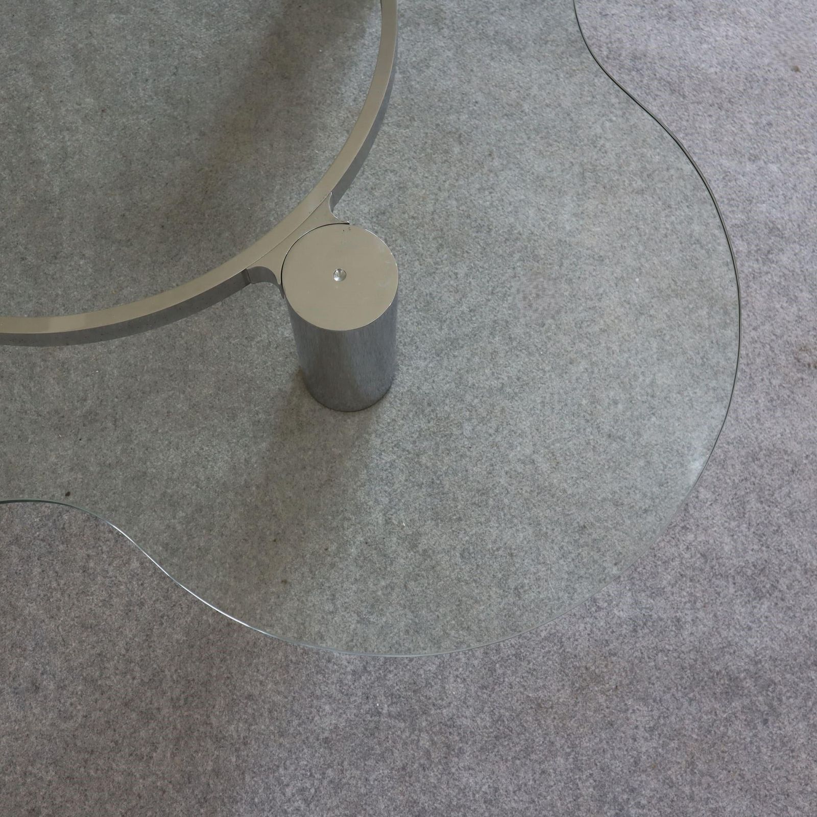 Mid Century Modern Steel Glass Coffee Table By Lorenzo Burchiellaro, Italy 1970s photo 2111.0