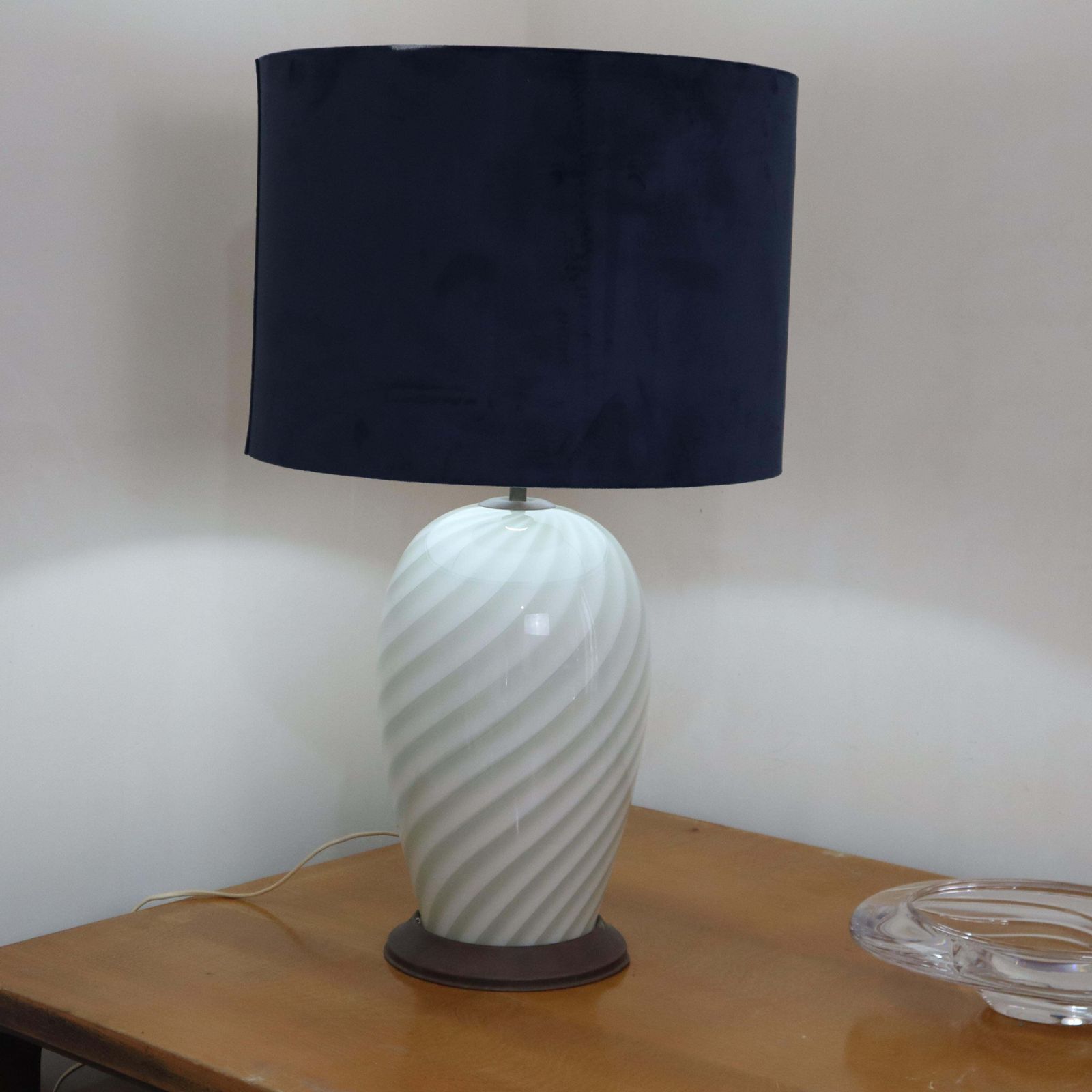 Italian Murano Glass Brass Table Lamp By Tommaso Barbi, 1970s photo vintage