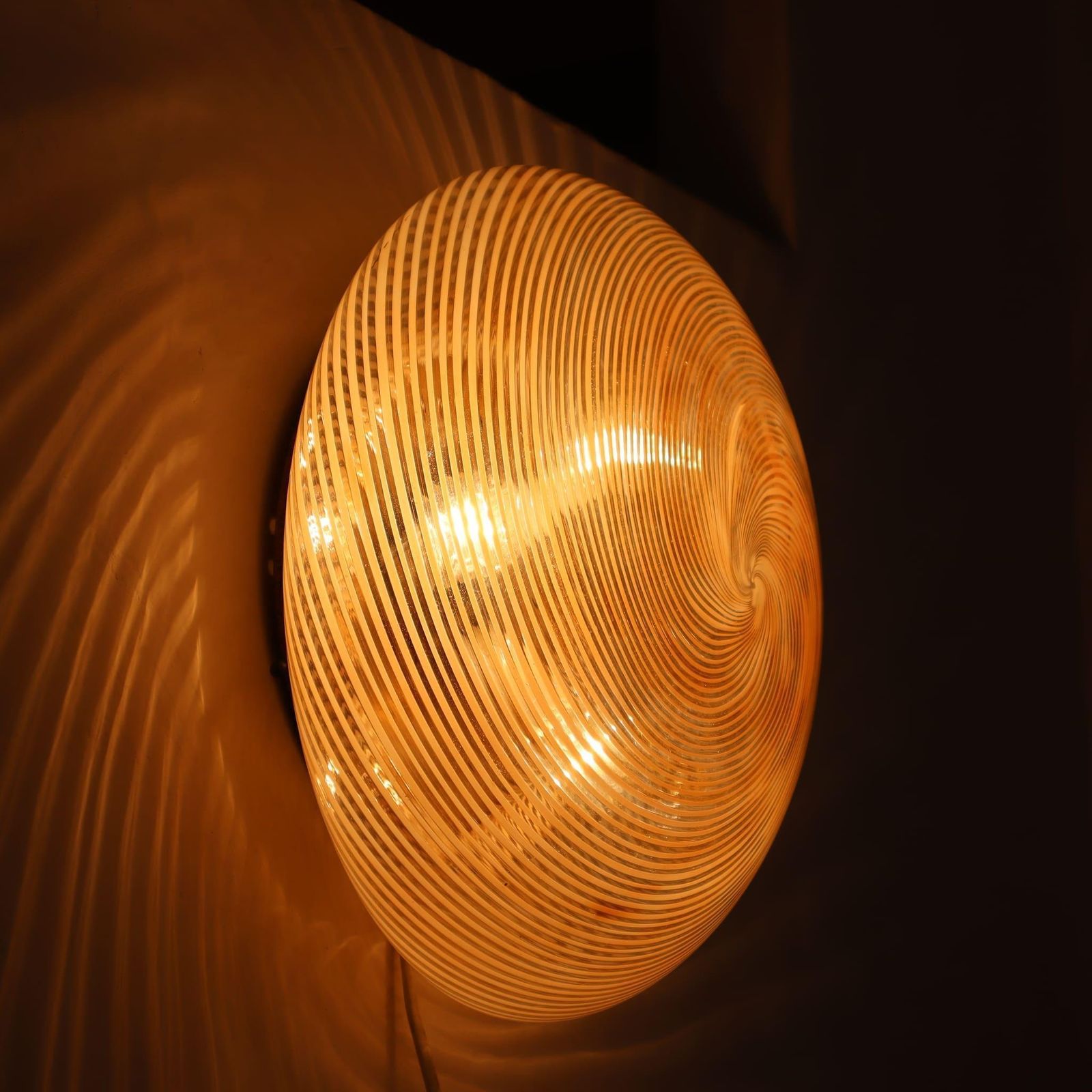 Mid Century Modern Murano Glass "Filigrana" Wall Light Sconce Venini Italy 1950 photo vinterior