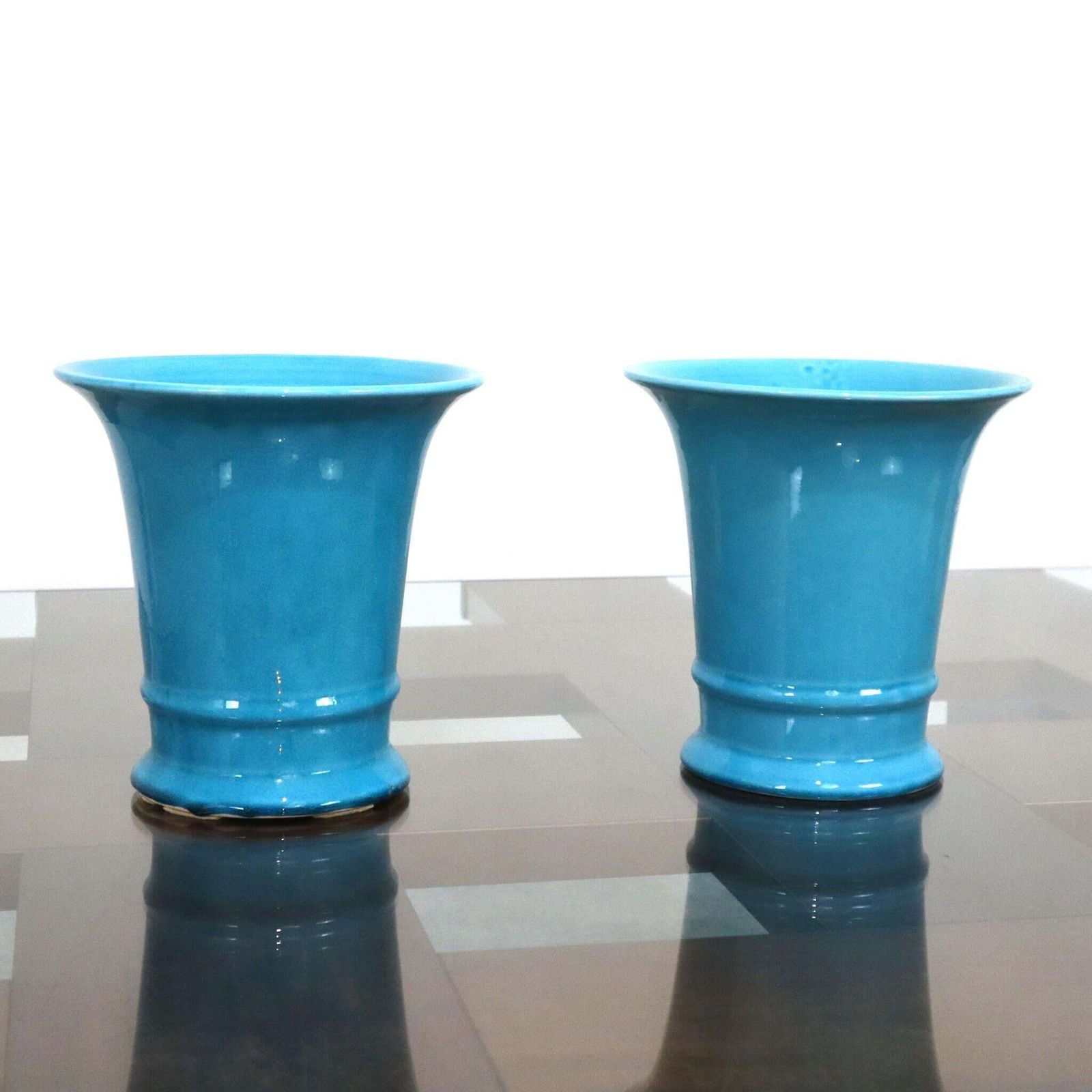 photo furniture 21st Century Italian Blue Ceramic Vases Marka Sia Collection, Italy, 2000s