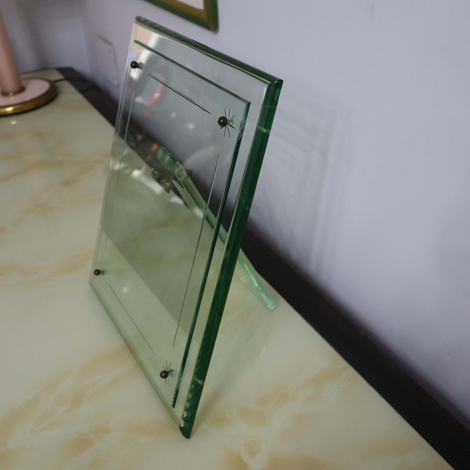 photo for sale Glass Photo Frame Attributed To Pietro Chiesa For Fontana Arte, Italy, 1940s