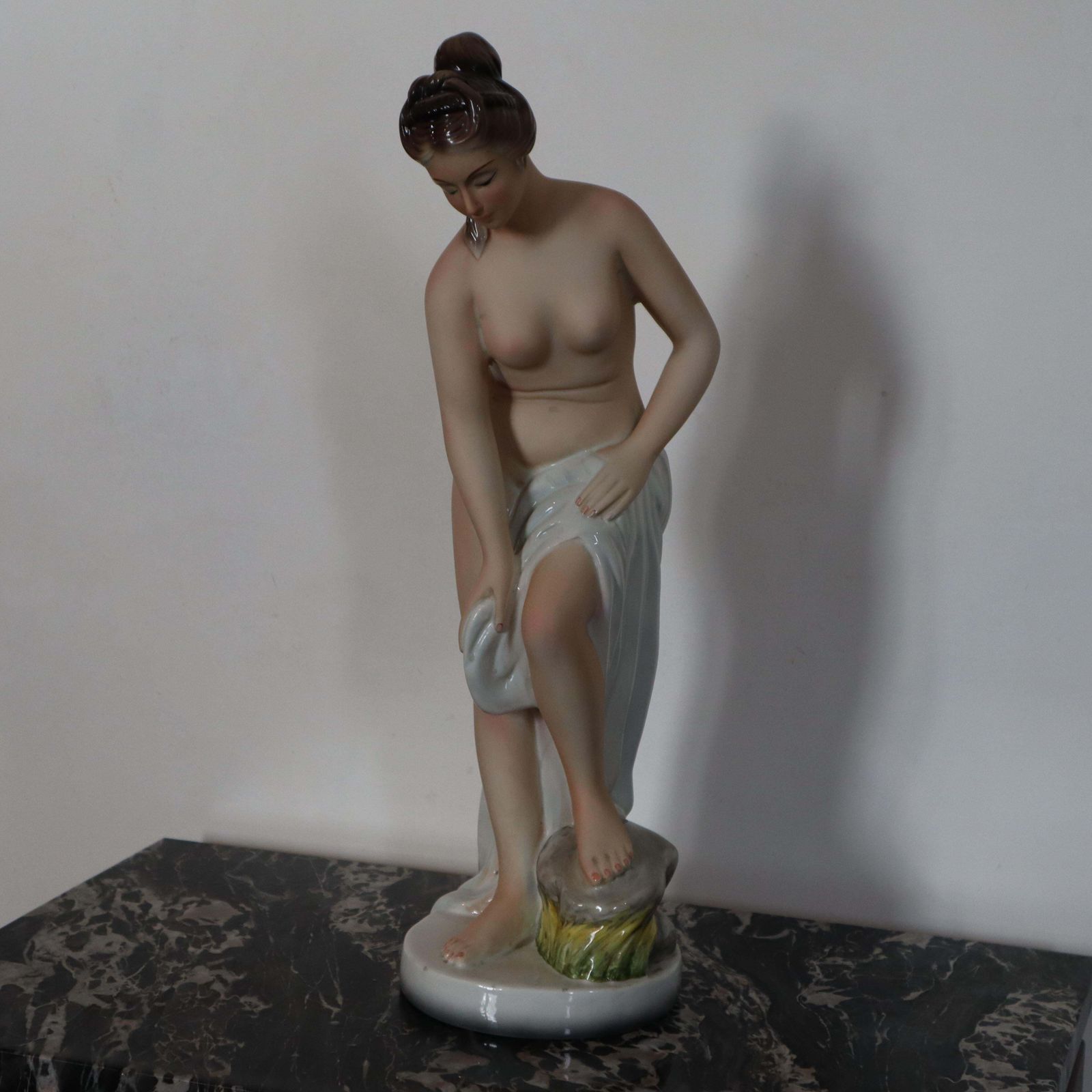 Ceramic Sculpture Female Figure At The Favaro And Cecchetto Bath, Italy, 1937 photo Art