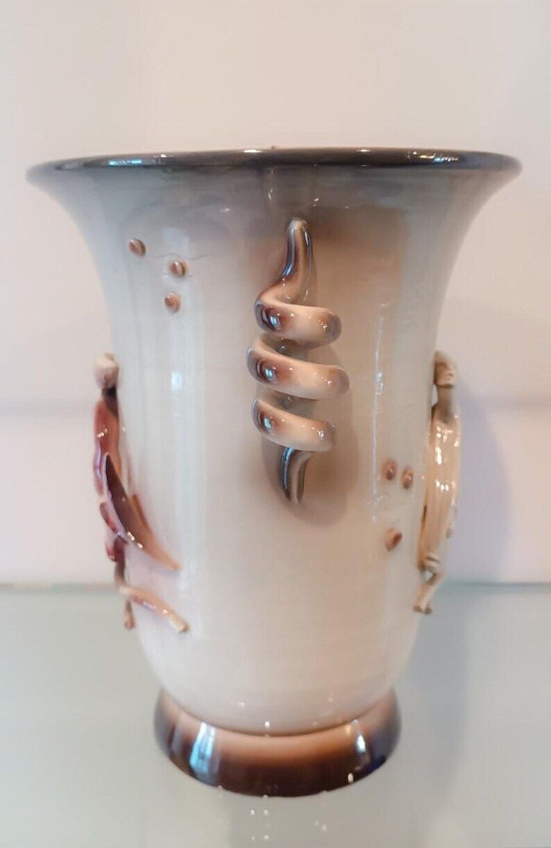 Tarcisio Tosin Art Deco Ceramic Vase 1932 Vintage Design La Freccia Vicenza photo for sale
